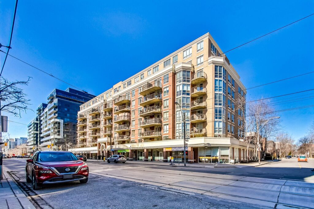 1000 King St W, also known as Massey Square. A mid rise condo building close to Liberty Village and Trinity Bellwoods